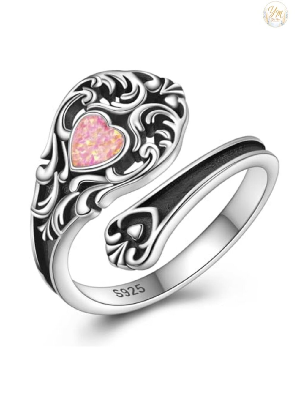 925 Sterling Silver Vintage Spoon Ring Adjustable Thumb Wrap Ring